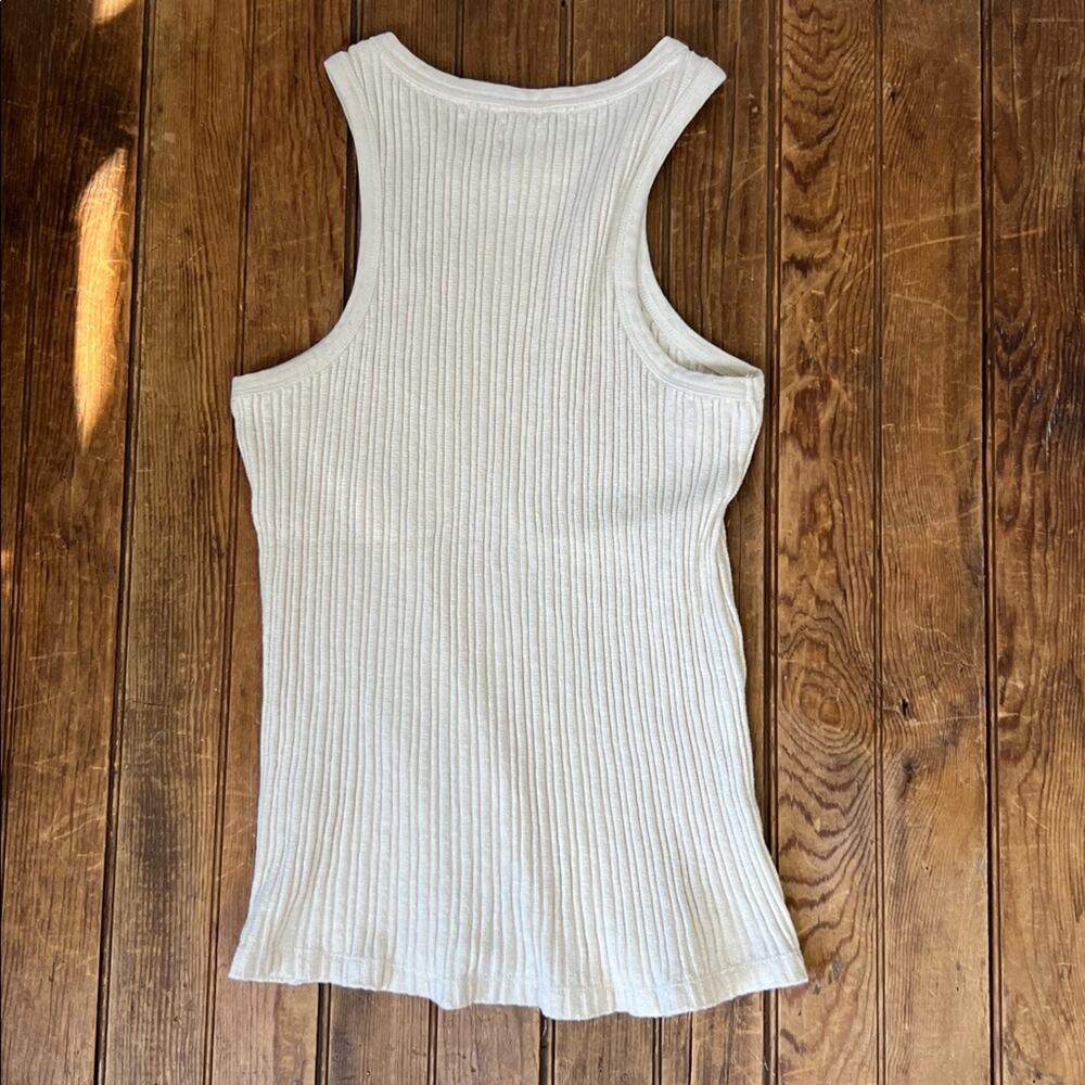 Faherty womens tank top Paradise Pointelle quality Cream in Egret size xl - Picture 6 of 6